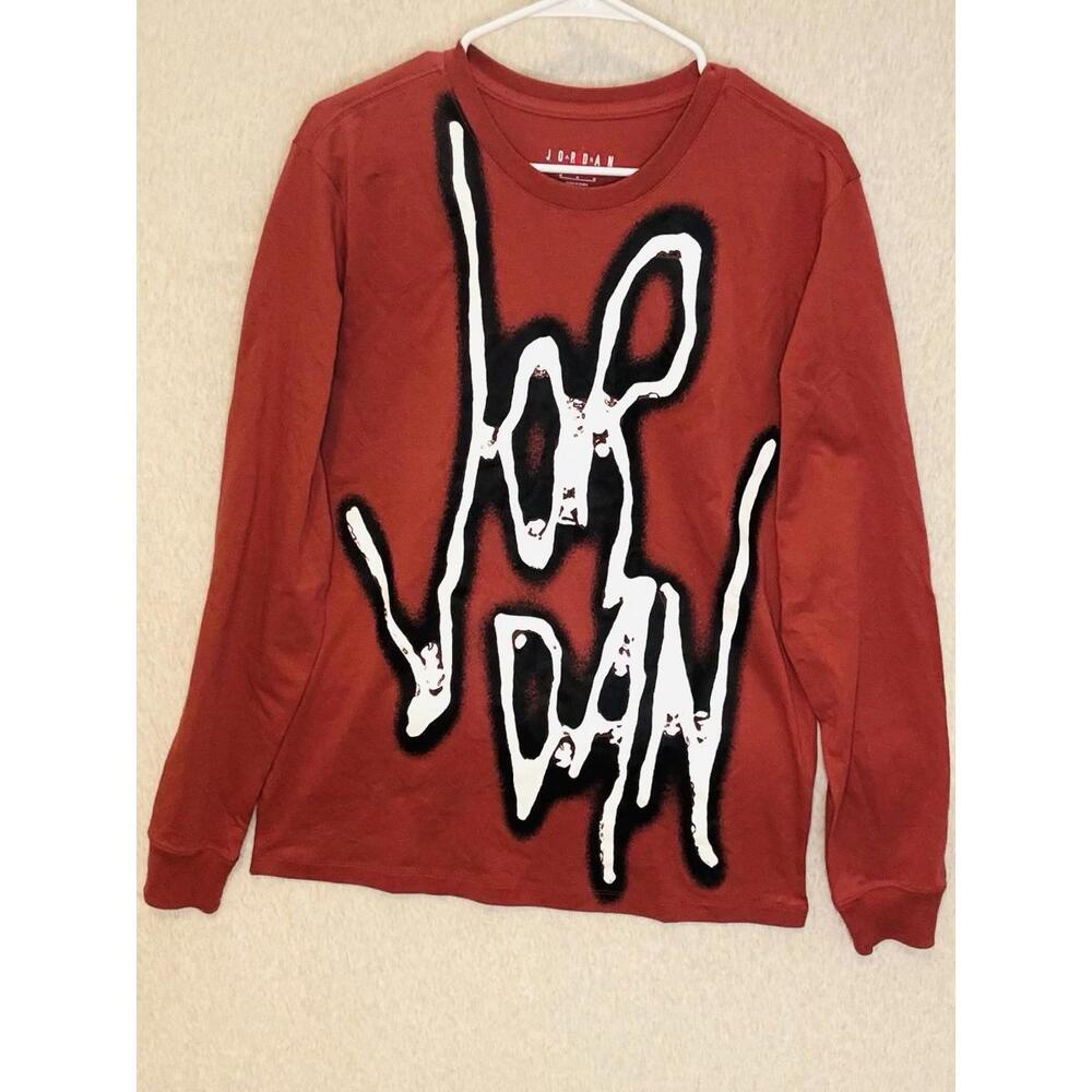 Nike Jordan Men’s Long Sleeve Graphic T-Shirt Red Size Medium Jumpman Streetwear